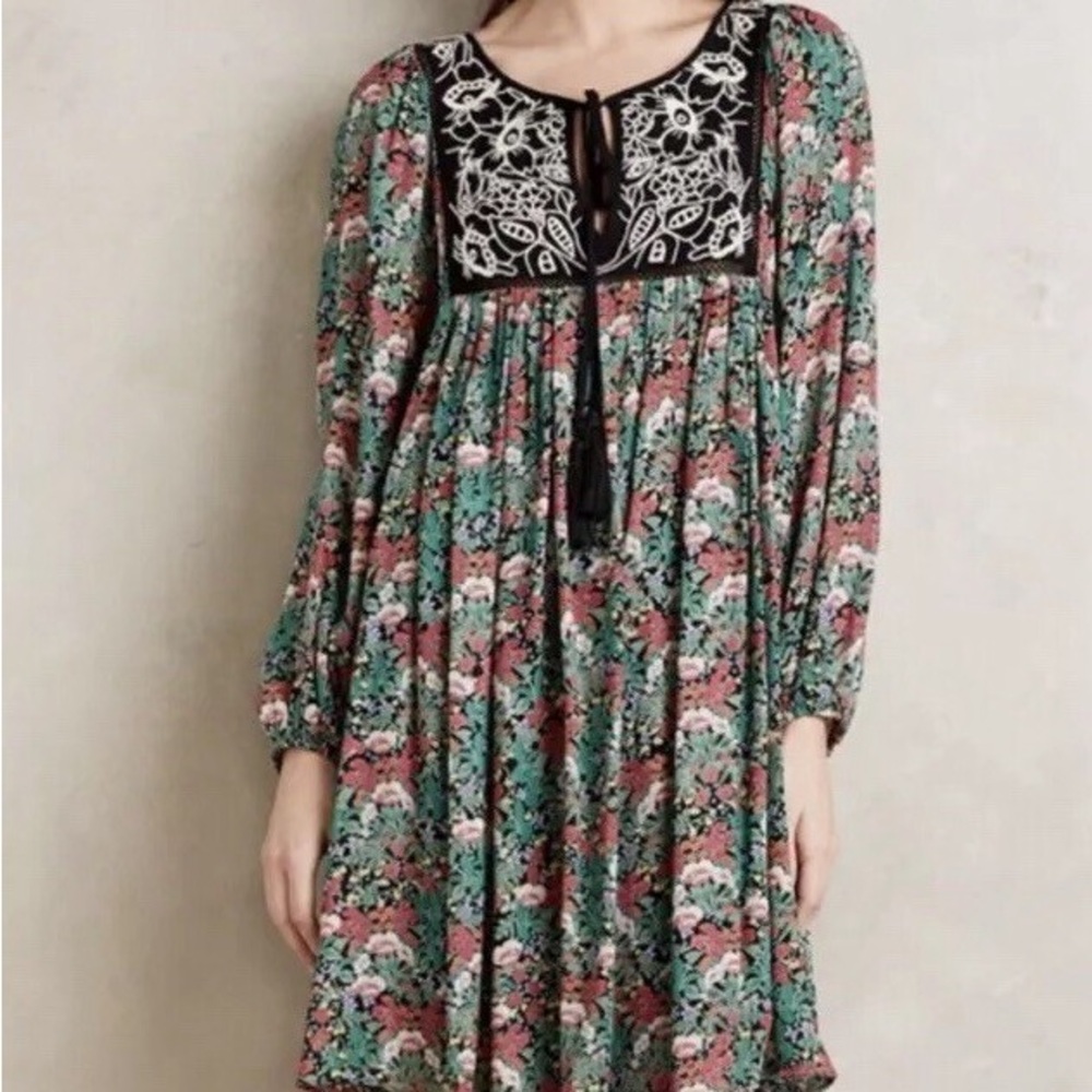 Anthropologie Floreat smocked dress medium Ottava peasant dress